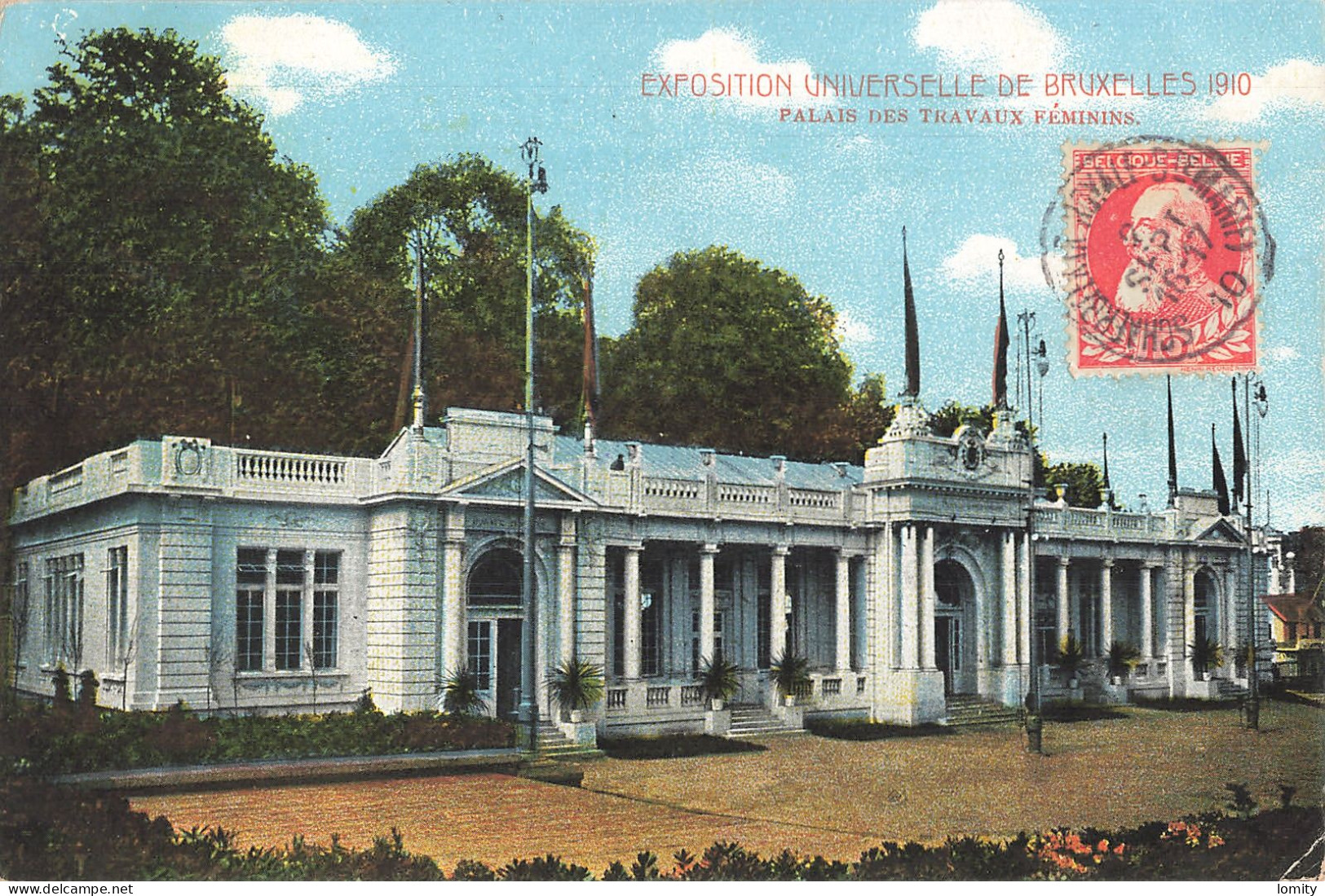 déstockage lot 8 CPA cartes postales Belgique Bruxelles exposition universelle 1910 pavillon ville Liège restaurant ..