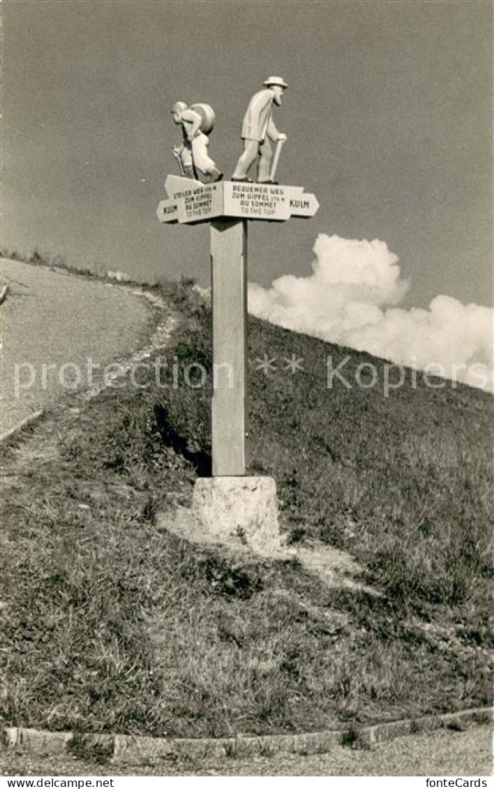 13710114 Rigi Kulm Wegweiser Beim Berghotel Rigi Kulm - Autres & Non Classés