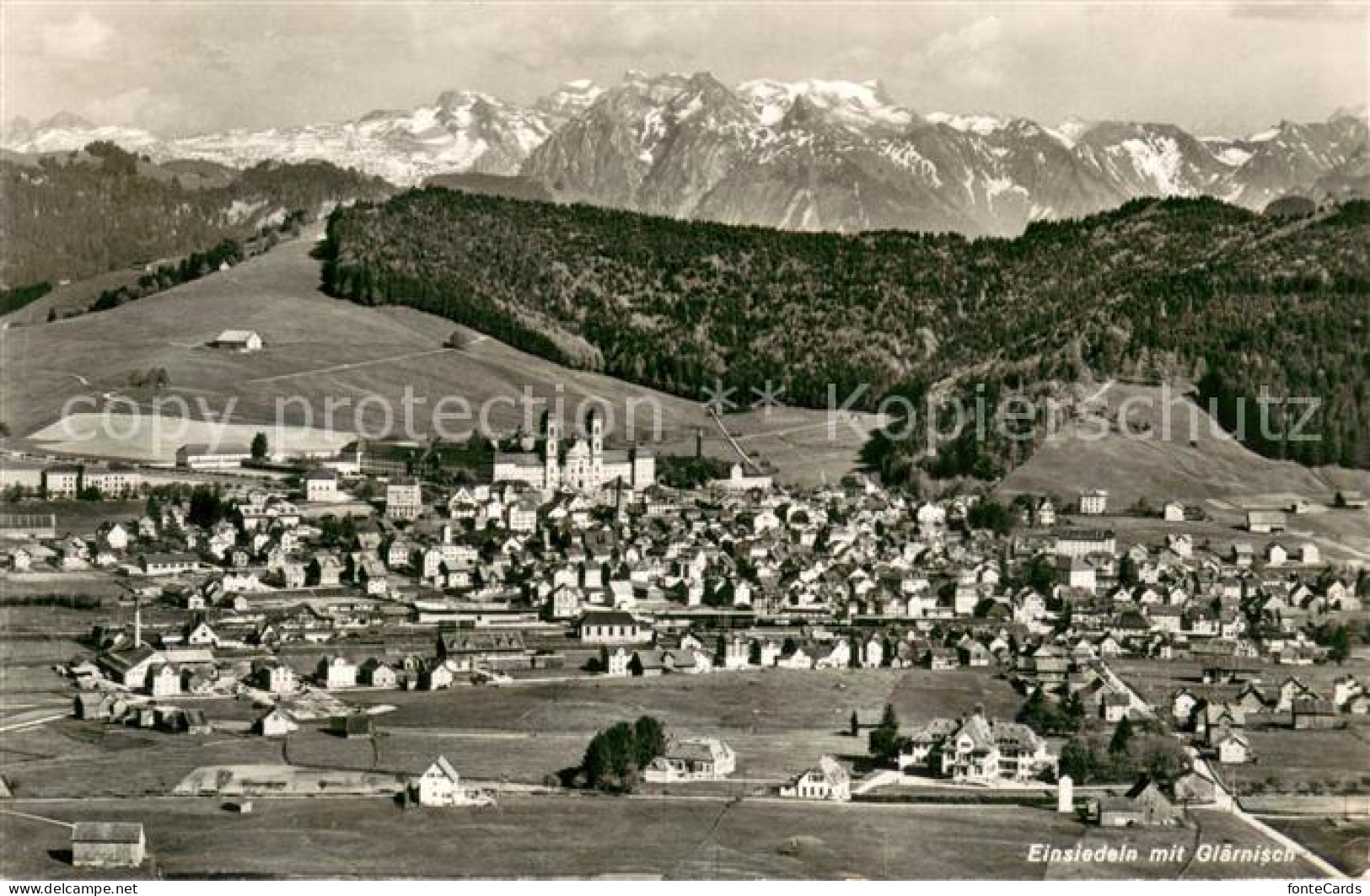 13710108 Einsiedeln SZ Gesamtansicht Mit Kloster Alpenpanorama Glaernisch Einsie - Autres & Non Classés