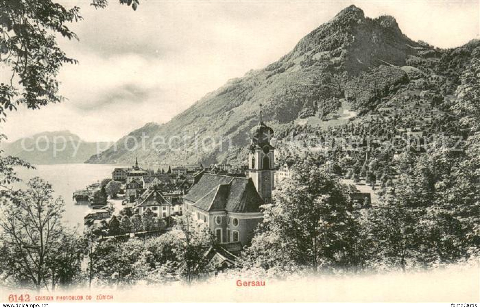 13710093 Gersau Vierwaldstaettersee Ortsansicht Mit Kirche Gersau Vierwaldstaett - Sonstige & Ohne Zuordnung