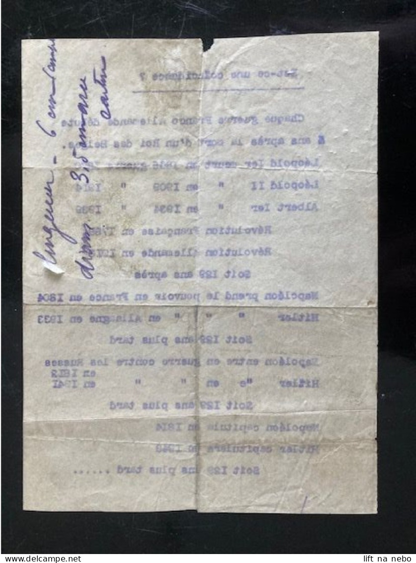 Tract Presse Clandestine Résistance Belge WWII WW2 Est-ce Une Coïncidence? (Chaque Guerre Franco Allemande Débute 5 Ans - Documentos