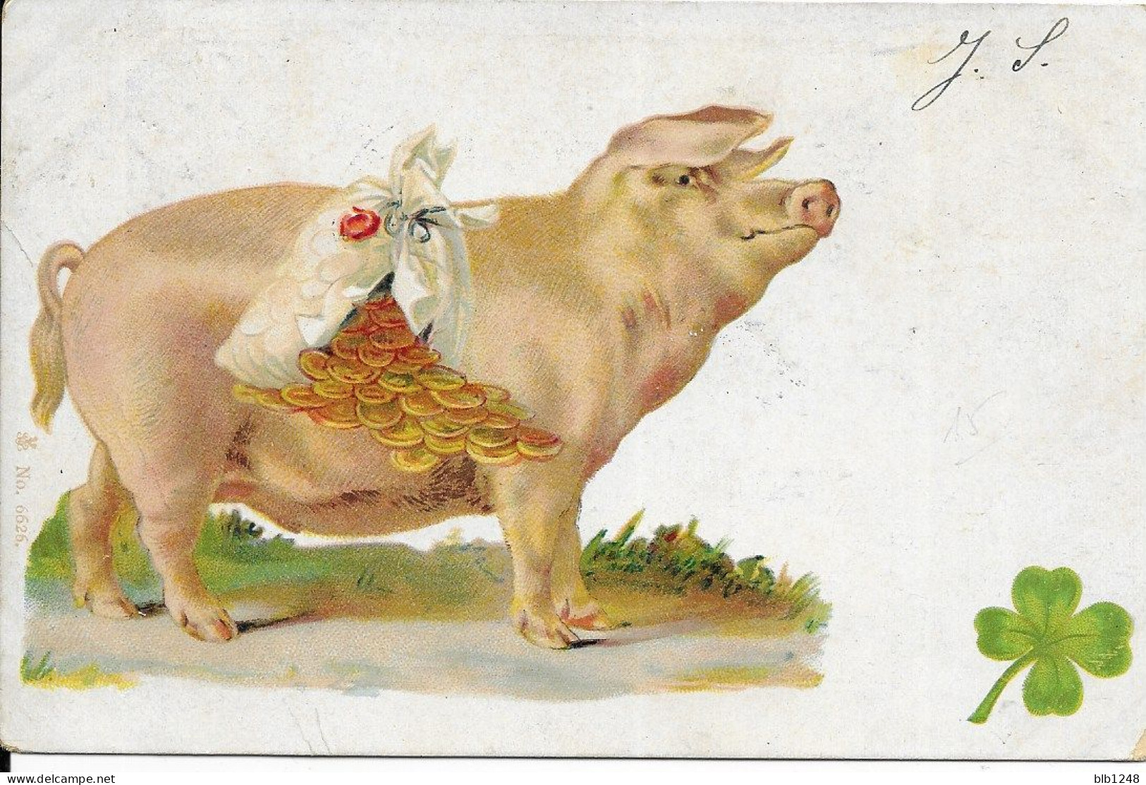 Animaux & Faune > Cochons Cochon Portant Des  Pieces D' Or Illustrateur - Varkens