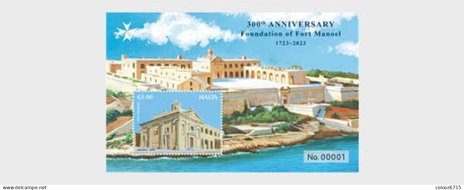 Malta 2023 The 300th Anniversary Foundation Of Fort Manoel Stamp SS/Block MNH - Malte