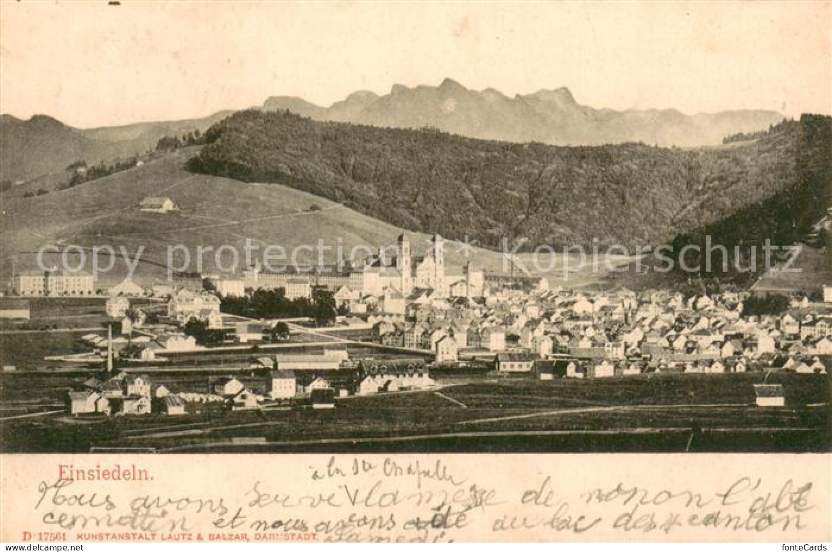 13709938 Einsiedeln SZ Ansicht Mit Kloster Und Alpen Einsiedeln SZ - Autres & Non Classés