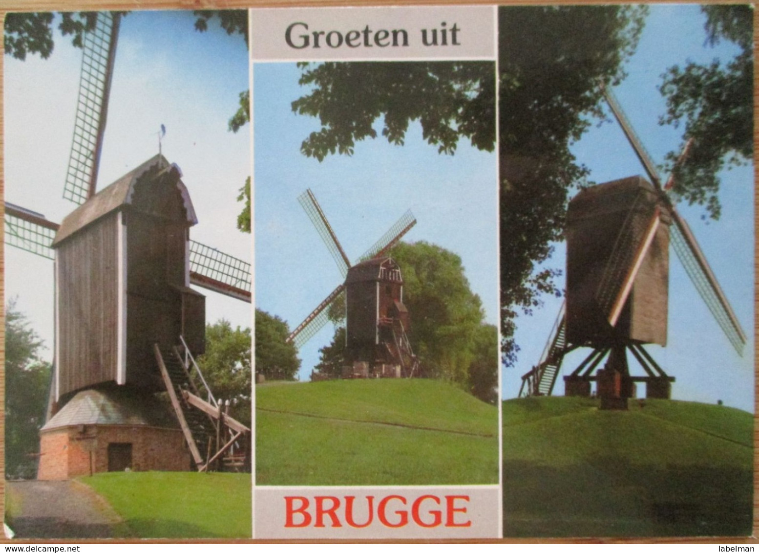 BELGIUM BELGIQUE BRUGGE WIND MILL CANAL BRIDGE POSTCARD CARTE POSTALE ANSICHTSKARTE CARTOLINA POSTKARTE CARD KARTE - Antwerpen