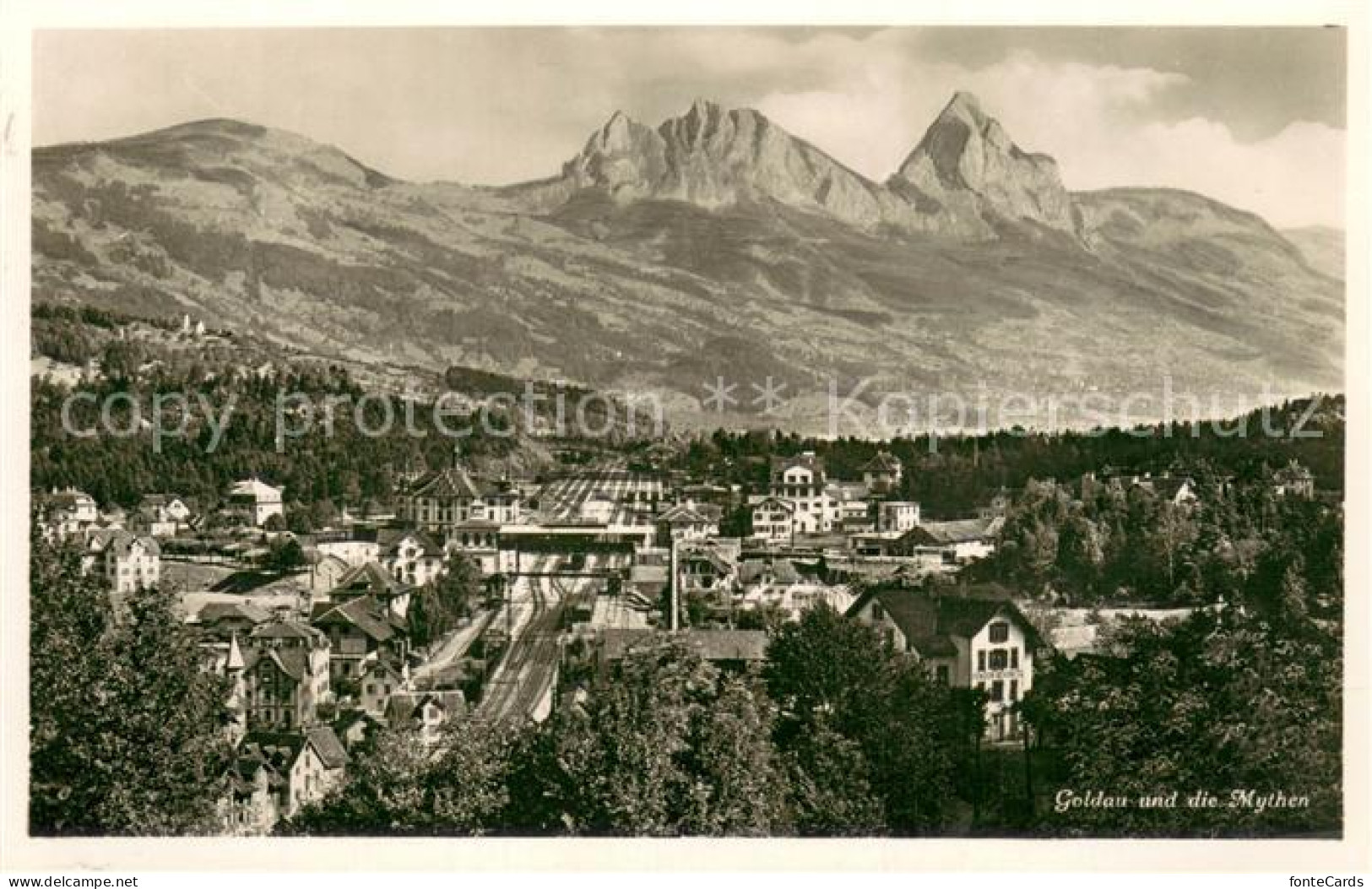 13709928 Goldau SZ Panorama Blick Zu Den Mythen Goldau SZ - Sonstige & Ohne Zuordnung