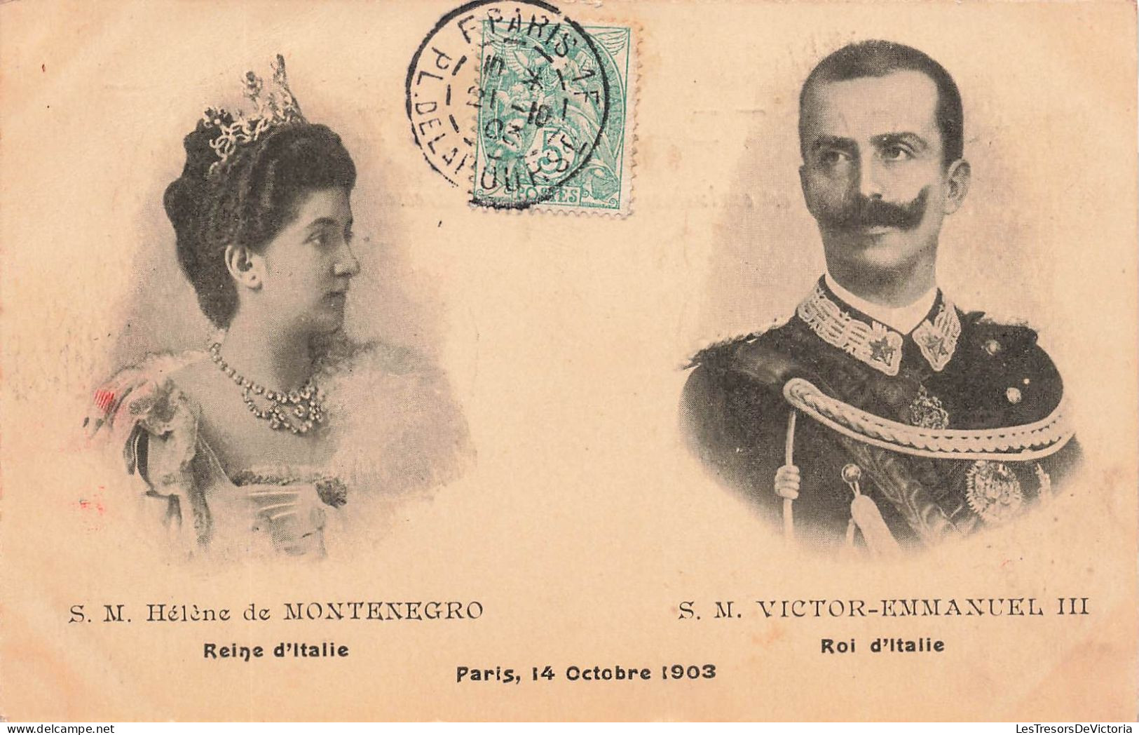 FAMILLES ROYALES  - S.M. Hélène De Montenegro Et Victor Emmanuel III - Reine Et Roi D'Italie - Carte Postale Ancienne - Königshäuser