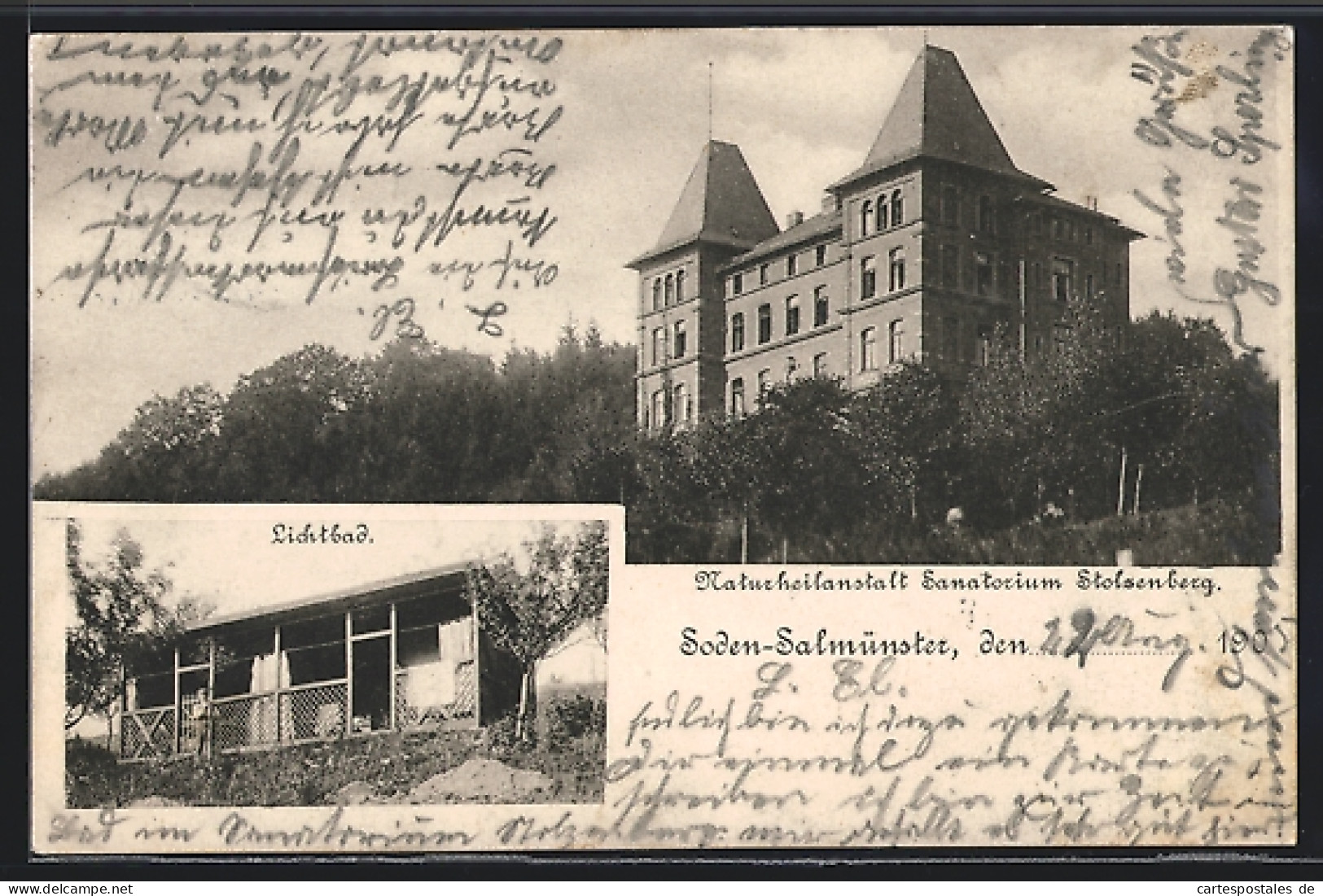 AK Soden-Salmünster, Naturheilanstalt Sanatorium Stolzenberg, Mit Lichtbad  - Lich