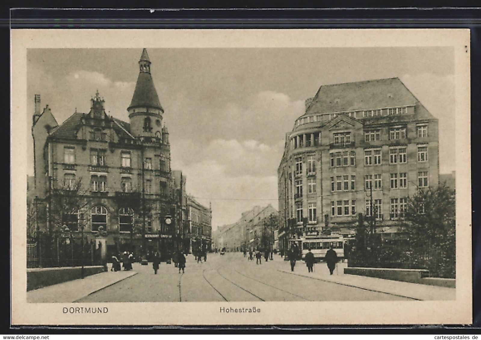 AK Dortmund, Hohestrasse Mit Restaurant Grafenhof Und Strassenbahn  - Dortmund