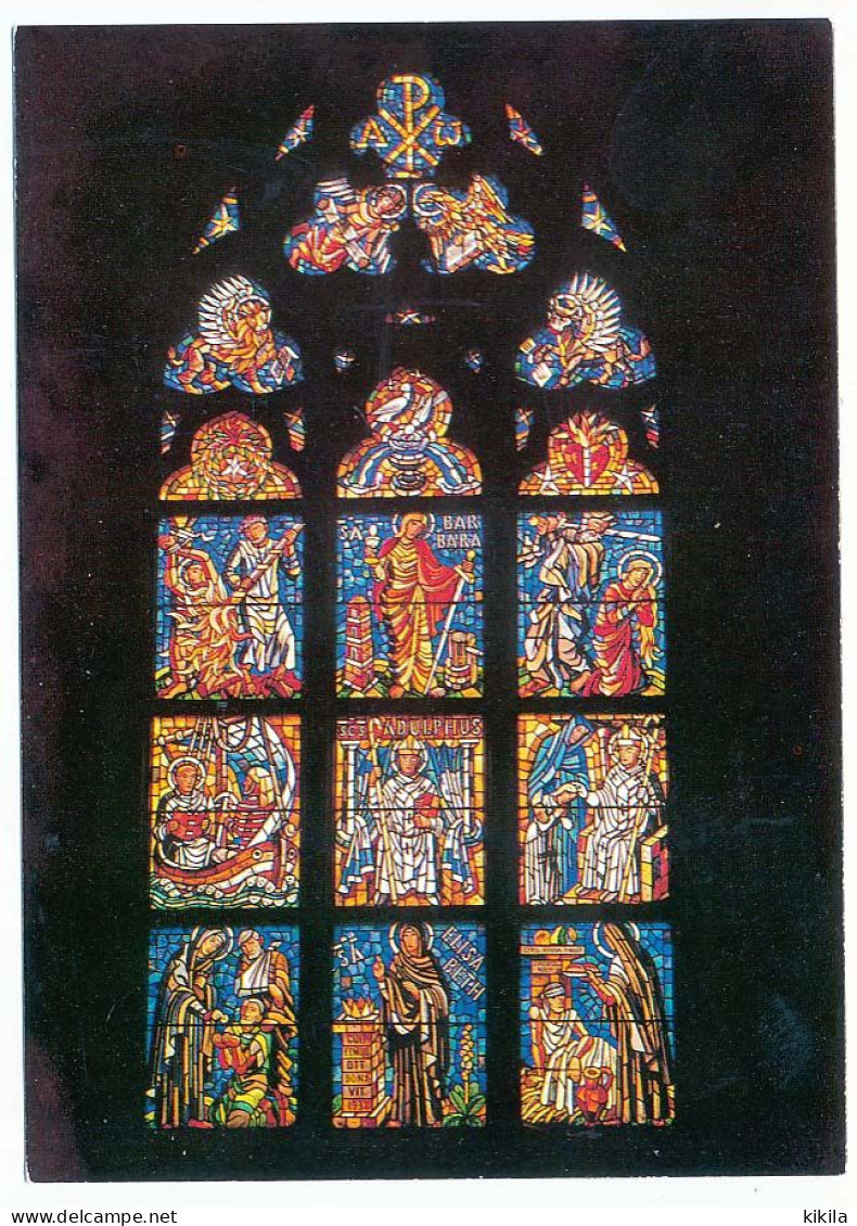 CPSM / CPM 10.5 X 15 Tchéquie (55) PRAHA PRAGUE Okna Chramu Sv Vita - Eglise Saint-Guy - Scènes De Légendes*   Vitrail - Repubblica Ceca