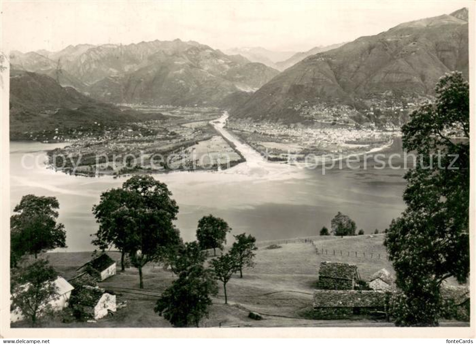 13709610 Ascona TI Panorama Mit Delta Und Locarno Ascona TI - Sonstige & Ohne Zuordnung