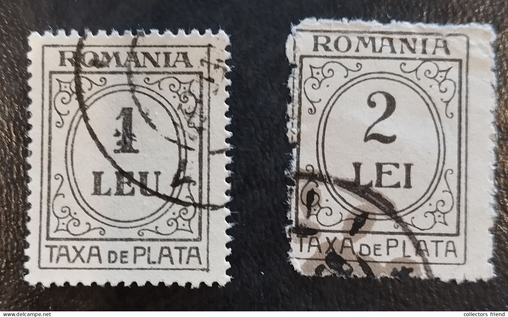 Romania Romana Rumänien - Taxa De Plata - 1 LEU +  2 LEI - Used - Oblitérés