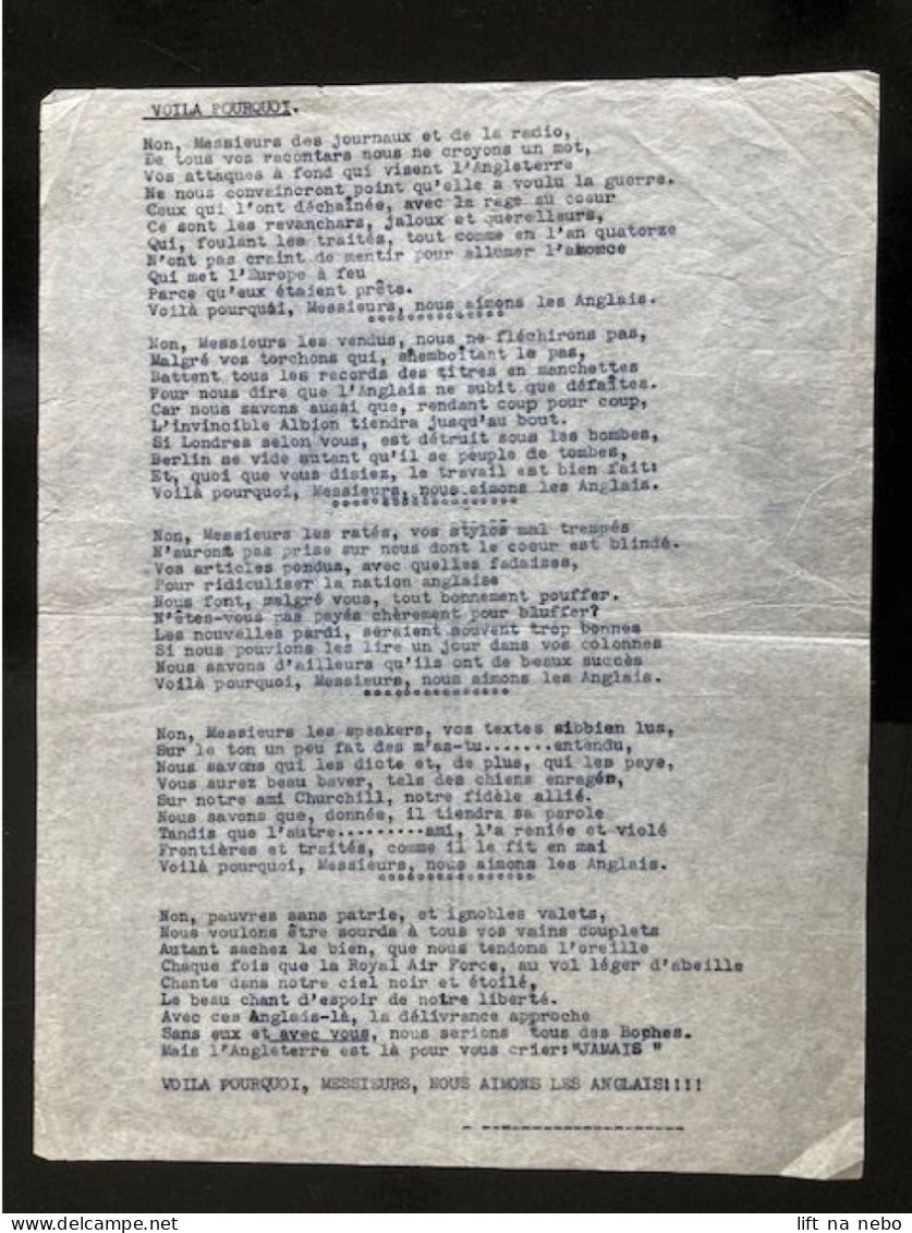 Tract Presse Clandestine Résistance Belge WWII WW2 Voila Pourquoi (Non, Messieurs Des Journeaux Et De La Radio...) - Documenten
