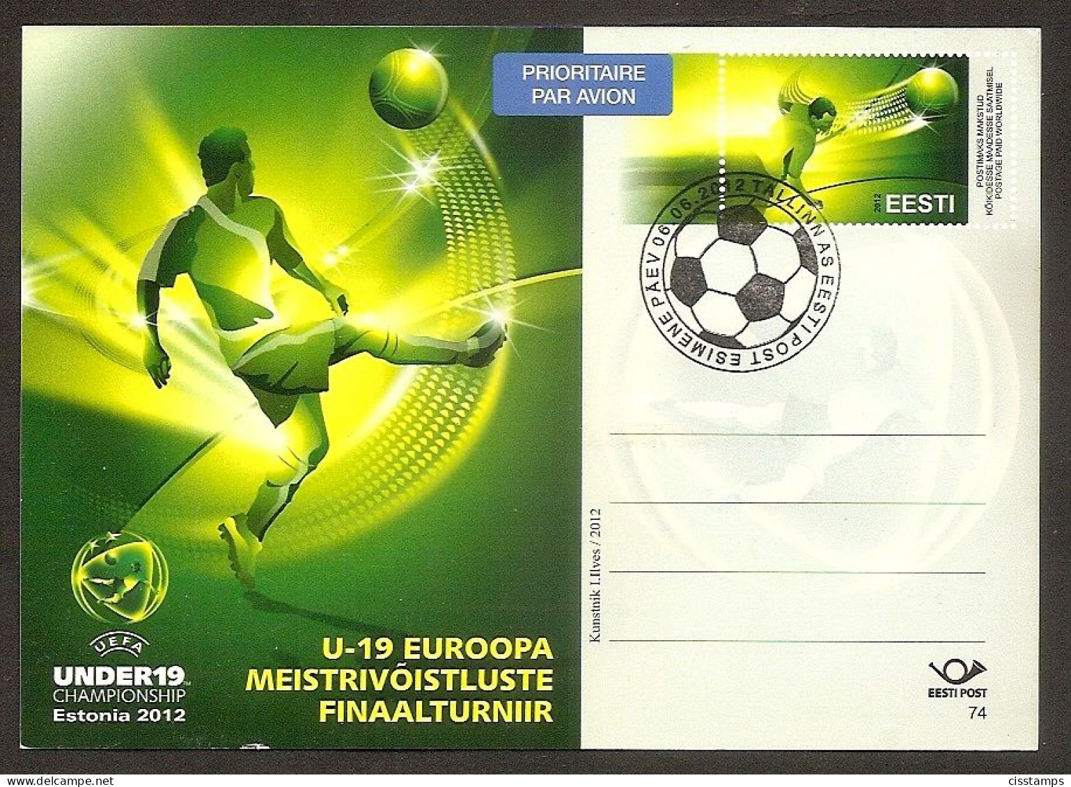 Estonia 2012●Under 19 Football Championship Final●●Endspiel Des U-19 Fußbal●Postal Stationery●●Ganzsache N74●FDC - Estonia