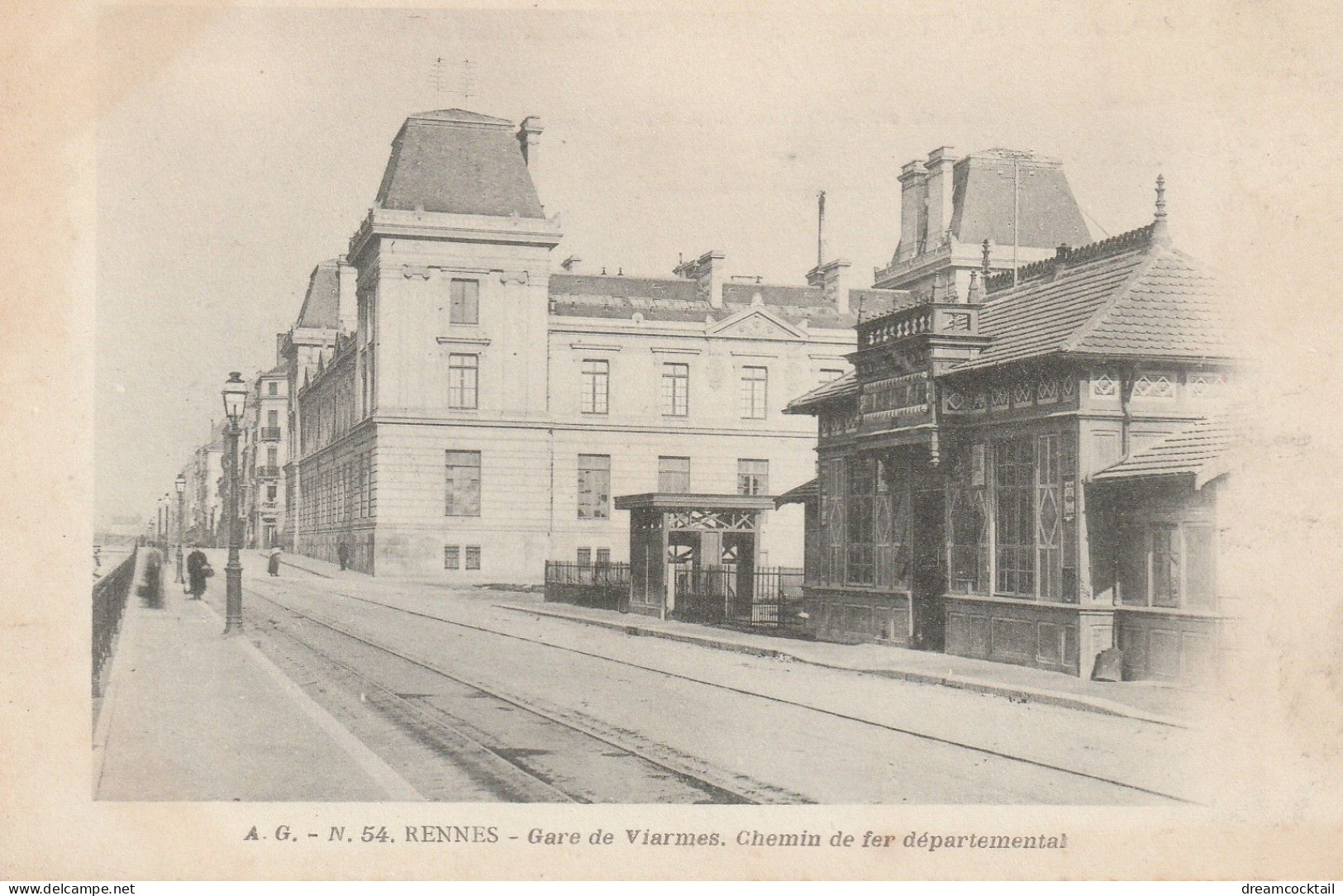 35 RENNES. Gare De Viarmes Chemin De Fer Vers 1900 Et Faculté Des Sciences - Rennes