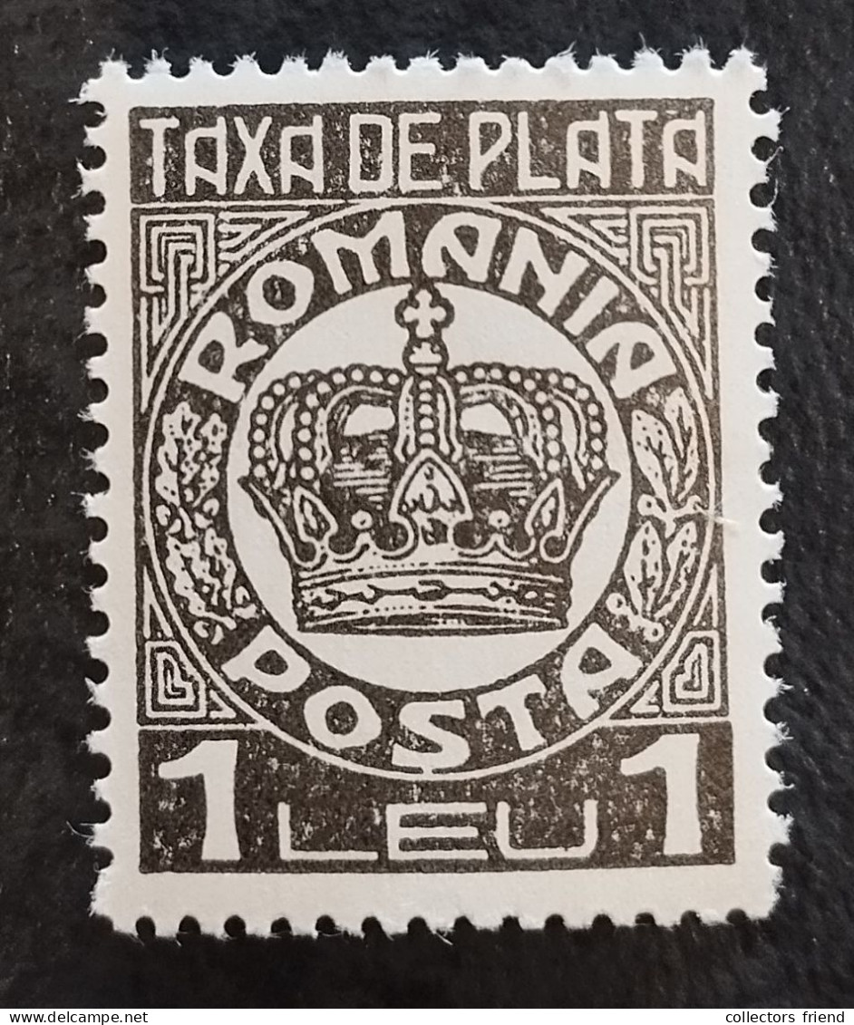 Romania Romana Rumänien - Taxa De Plata - 1932 -  1 LEU - MNH - Usati