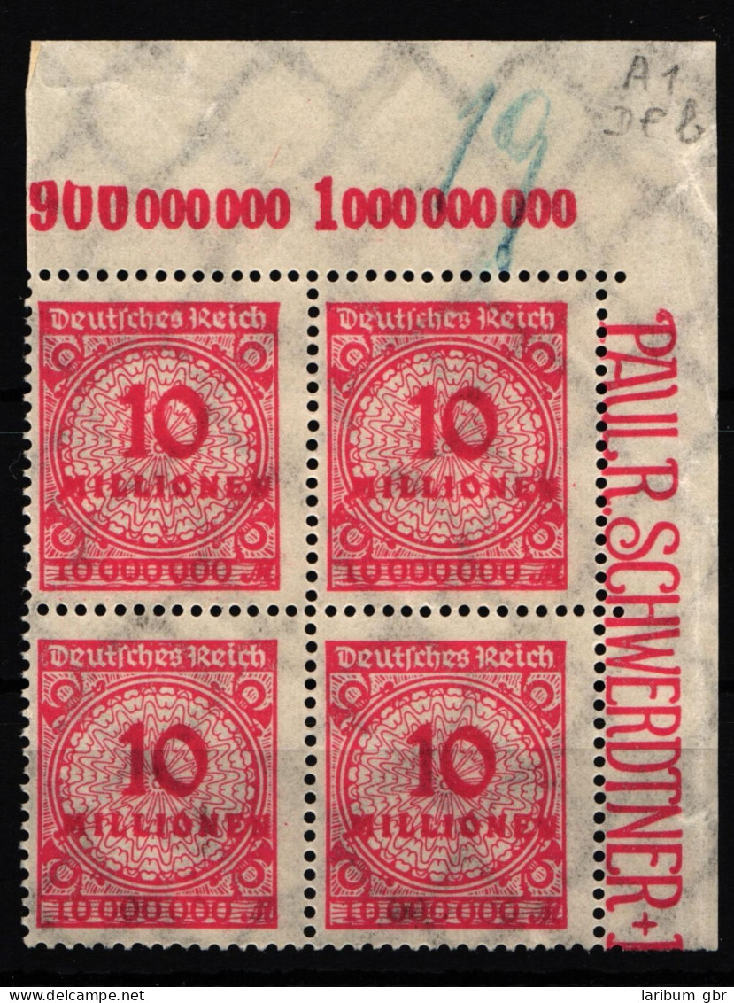 Deutsches Reich 318 Postfrisch 4er Block, Platte A Vom Eckrand #HA799 - Autres & Non Classés