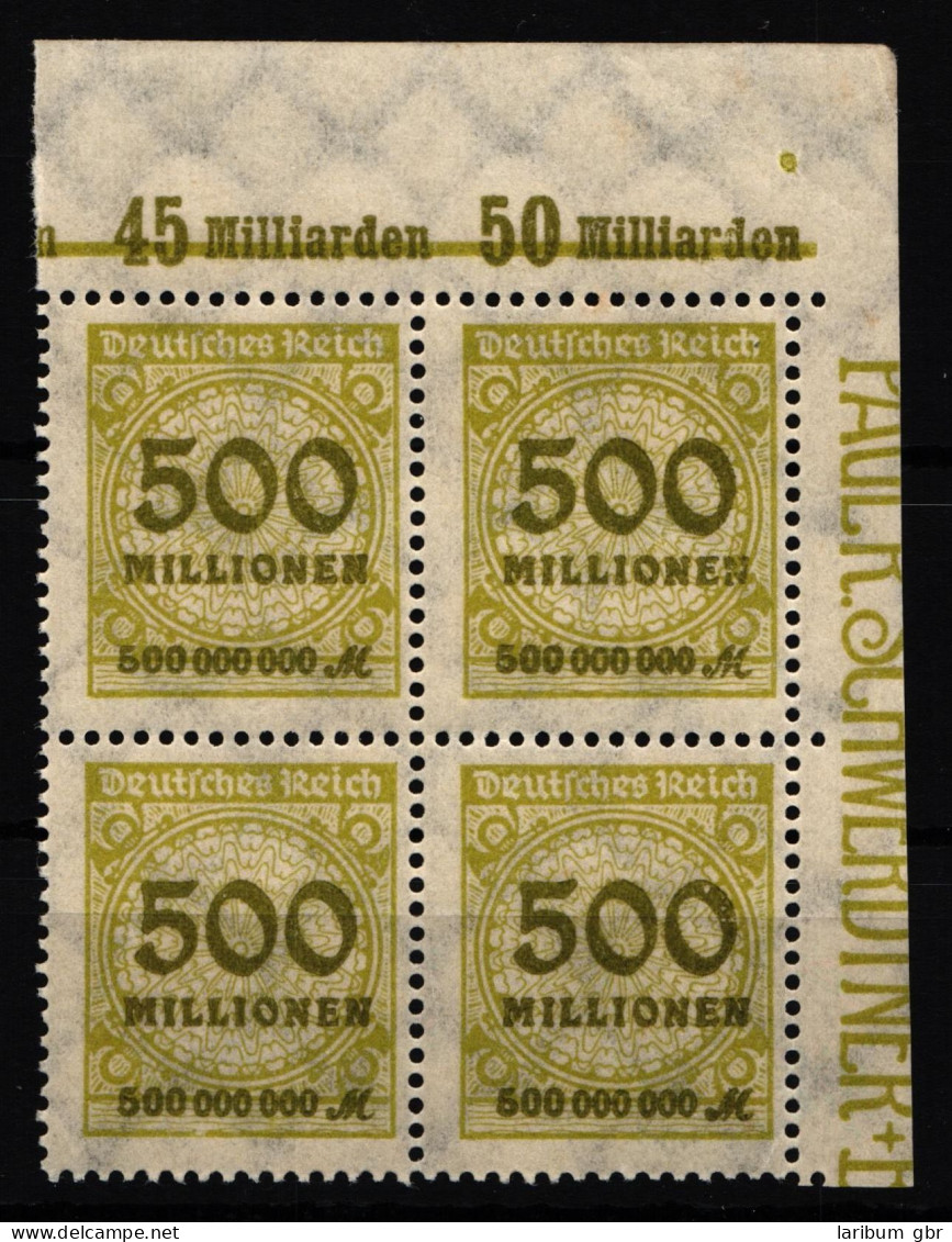 Deutsches Reich 324P OR Postfrisch Platte C, 4er Block Vom Eckrand, Pe5 #HA835 - Autres & Non Classés