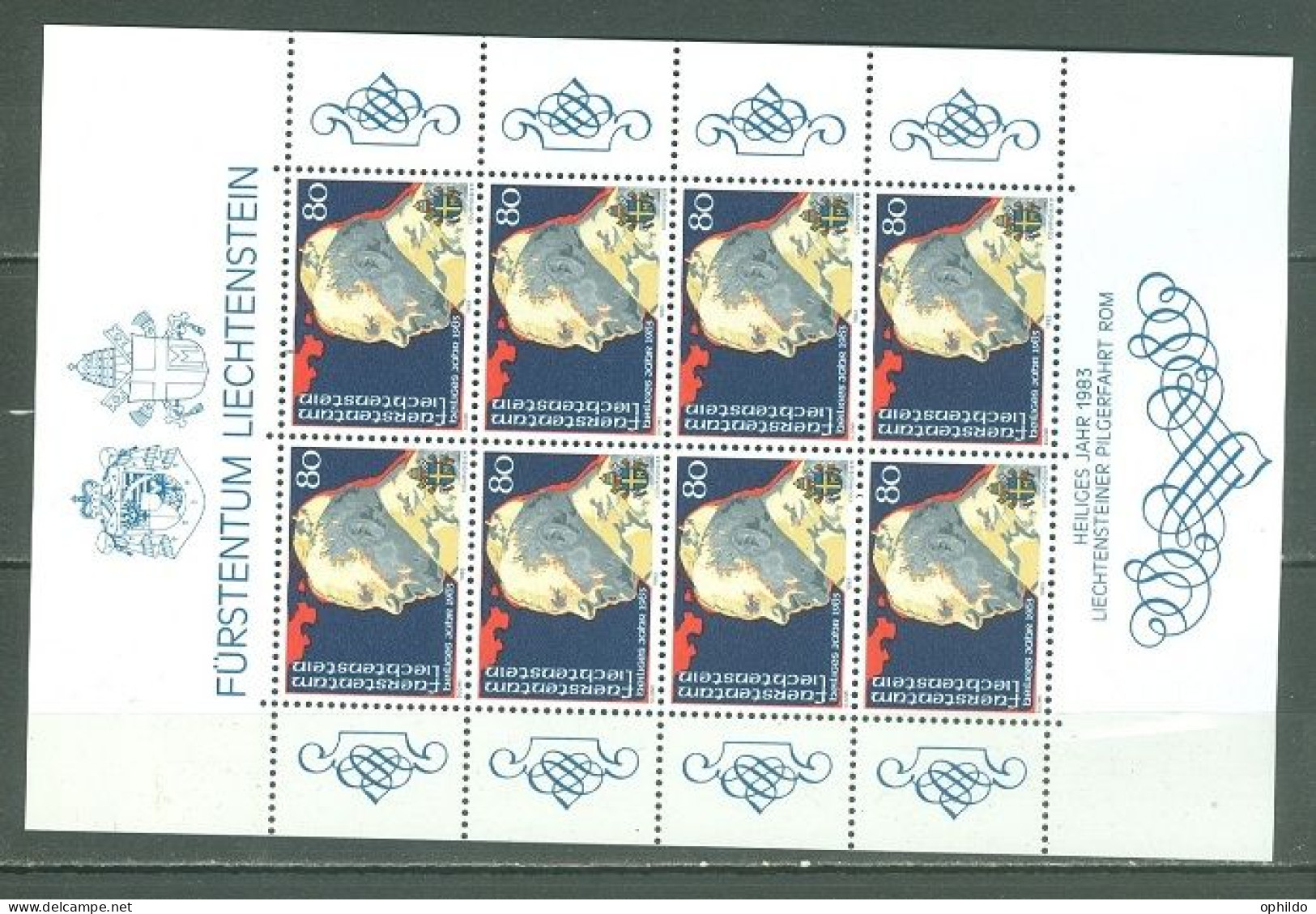 Liechtenstein     771  En Feuillet De 8   * *  TB  Religion    Faciale   6.40 Francs Suisses   - Unused Stamps