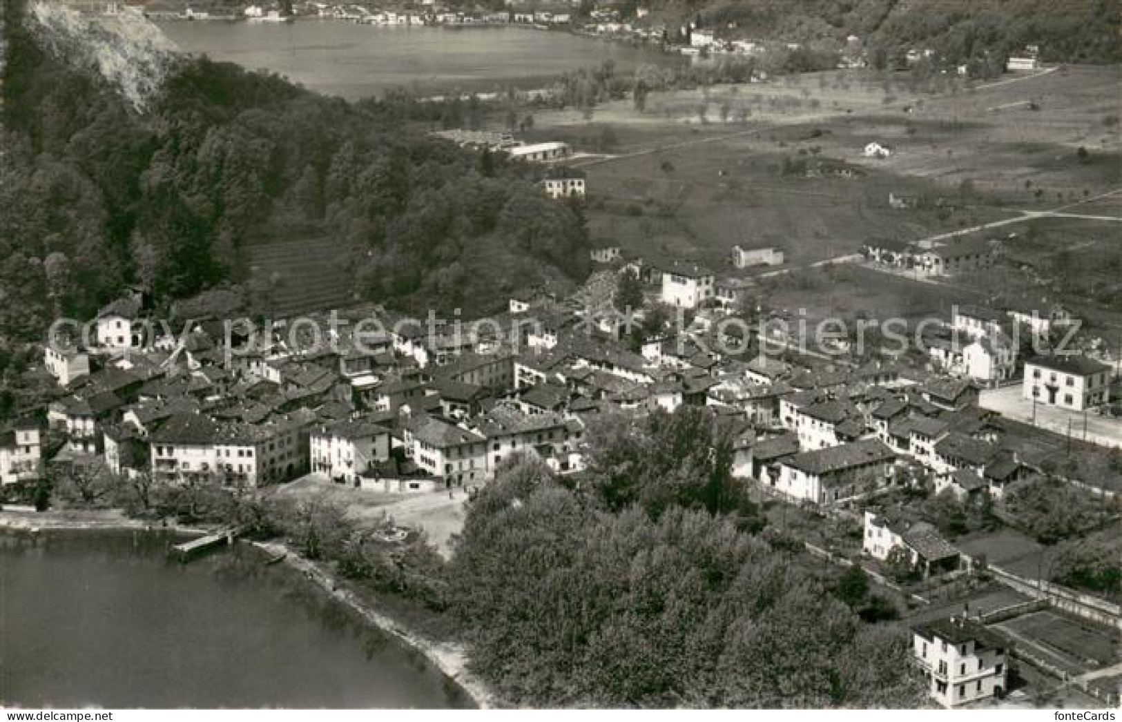 13709334 Caslano Verso Ponte Tresa Veduta Aerea Caslano - Sonstige & Ohne Zuordnung