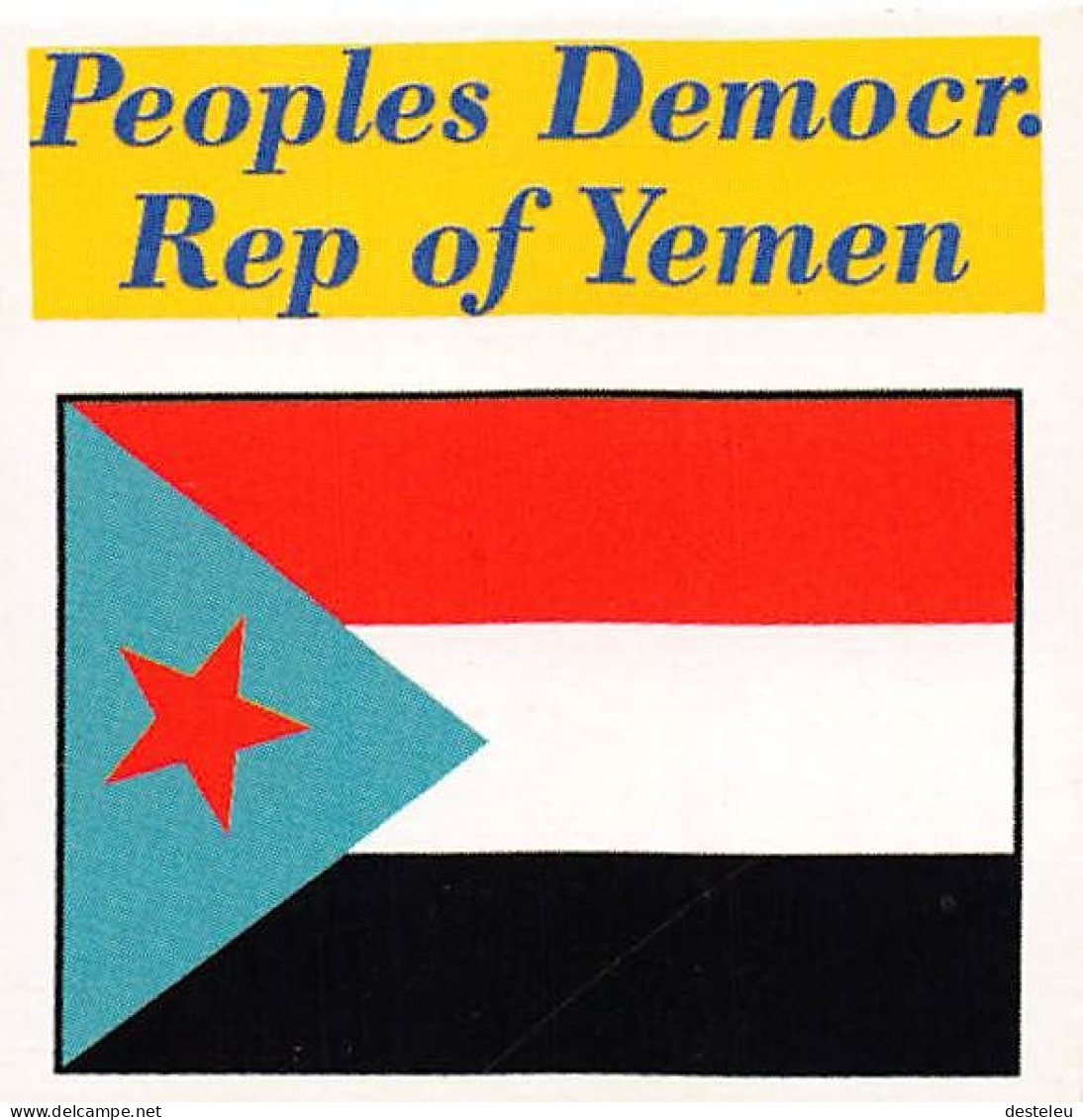 Flag Chromo -  Peoples Democratic Rep Of Yemen - 5 X 5 Cm - Otros & Sin Clasificación