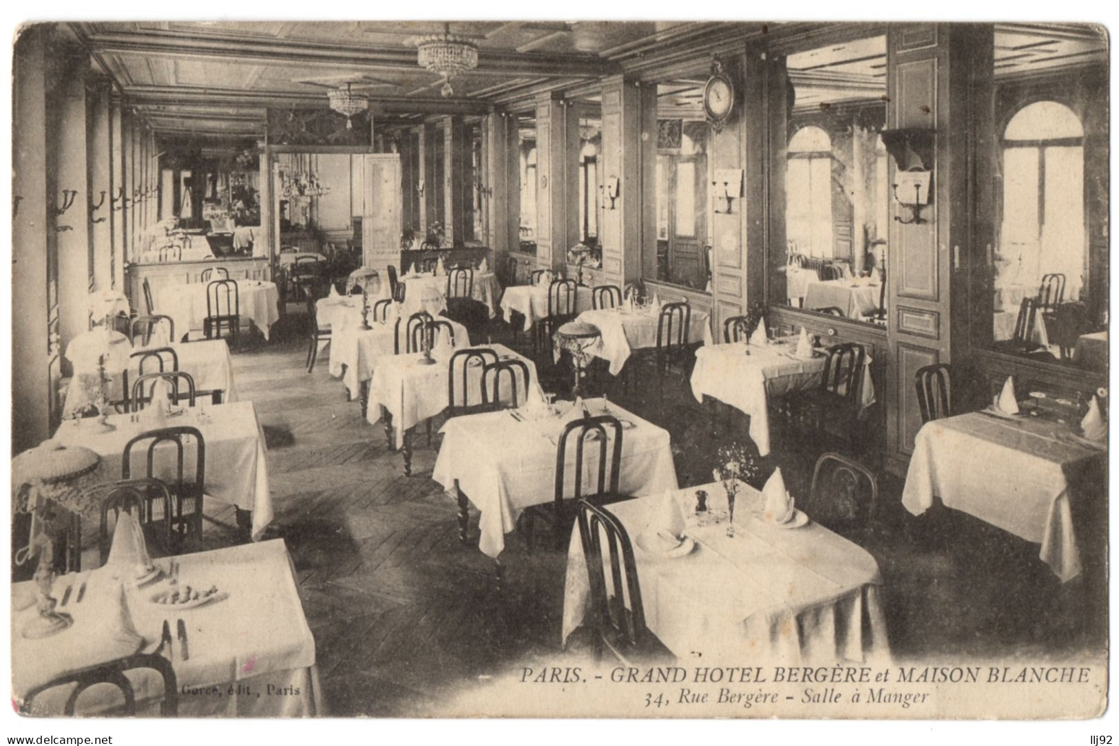 CPA 75 - PARIS 9ème - Grand Hôtel BERGERE Et MAISON BLANCHE. Salle à Manger - Arrondissement: 09