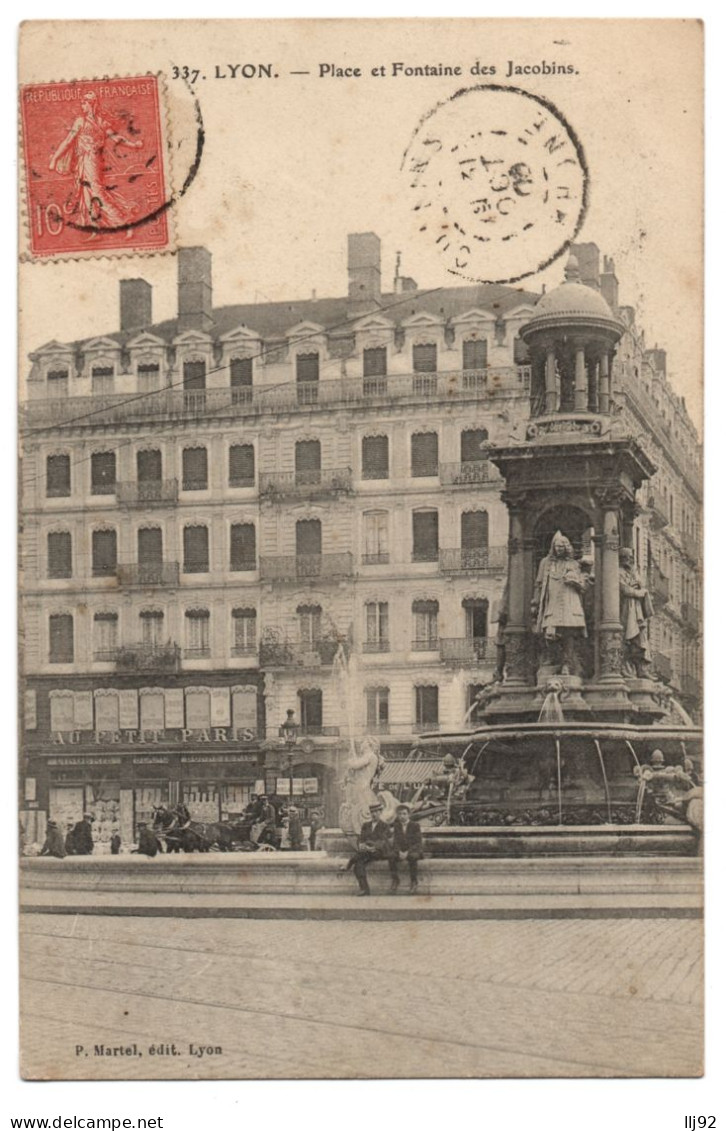 CPA 69 - LYON (Rhône) - 337. Place Et Fontaine Des Jacobins - Lyon 2