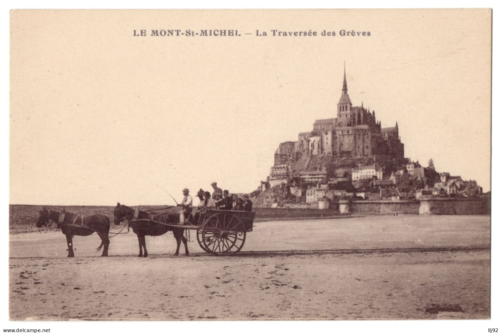 CPA 50 - MONT SAINT MICHEL (Manche) - La Traversée Des Grèves (animée, Attelage) - Le Mont Saint Michel