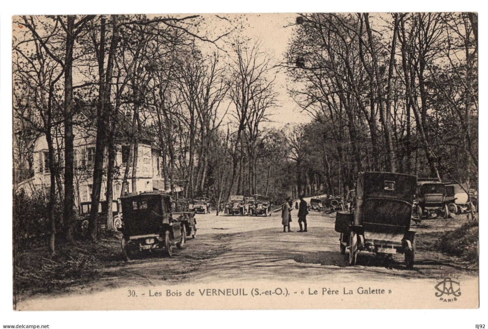 CPA 78 - Les Bois De VERNEUIL (Yvelines) - 30. Le Père La Galette (petite Animation, Automobiles) - Ed. L'Abeille - Verneuil Sur Seine