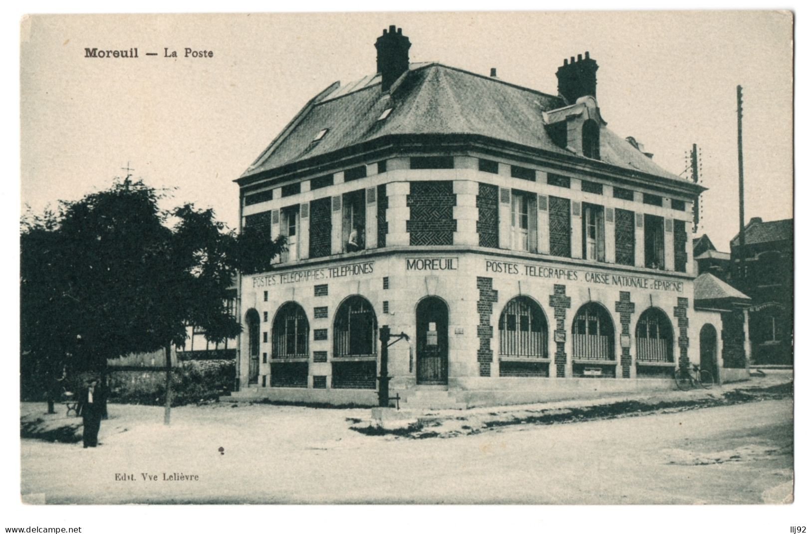 CPA 80 - MOREUIL (Somme) - La Poste - Ed. Vve Lelièvre - Moreuil