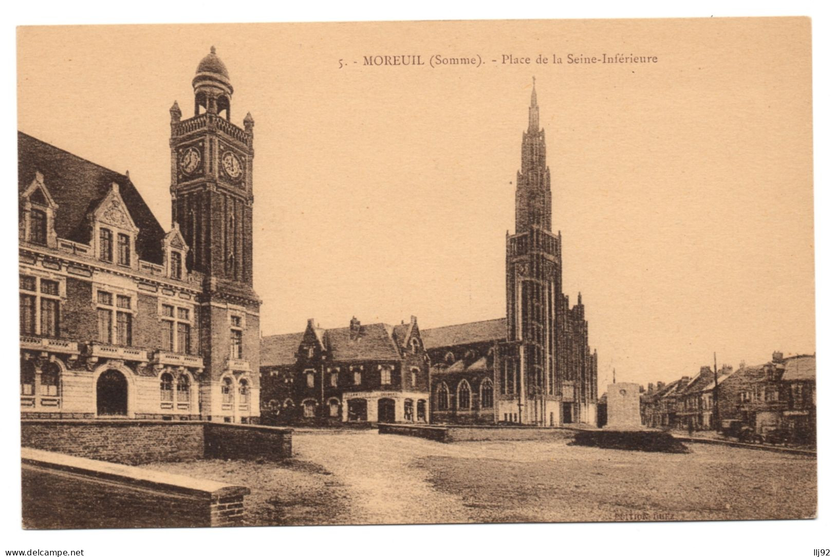 CPA 80 - MOREUIL (Somme) - 5. Place De La Seine-Inférieure - Ed. E. Duez - Moreuil