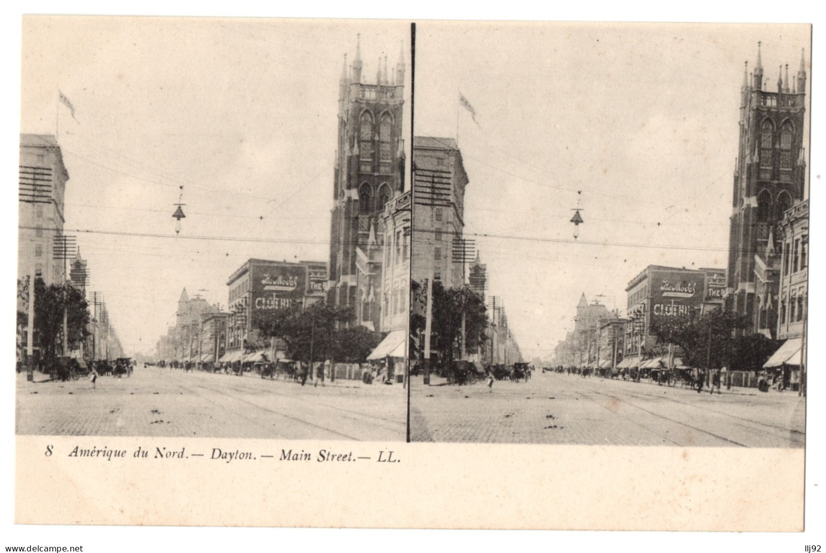 CPA  Stéréoscopique - ETATS UNIS - 8. DAYTON. Main Street - LL  - Cartes Stéréoscopiques