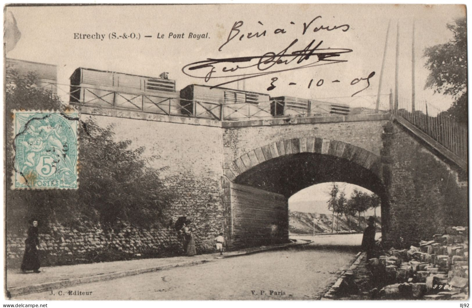 CPA 91 - ETRECHY (Essonne) - Le Pont Royal (petite Animation, Passage Du Train) - Ed. J.C. - Etrechy