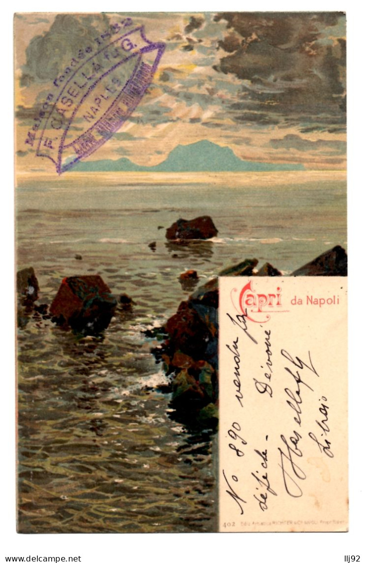 CPA Italie - CAPRI Da NAPOLI - Dos Simple - Ed. Richter N° 402 - Napoli