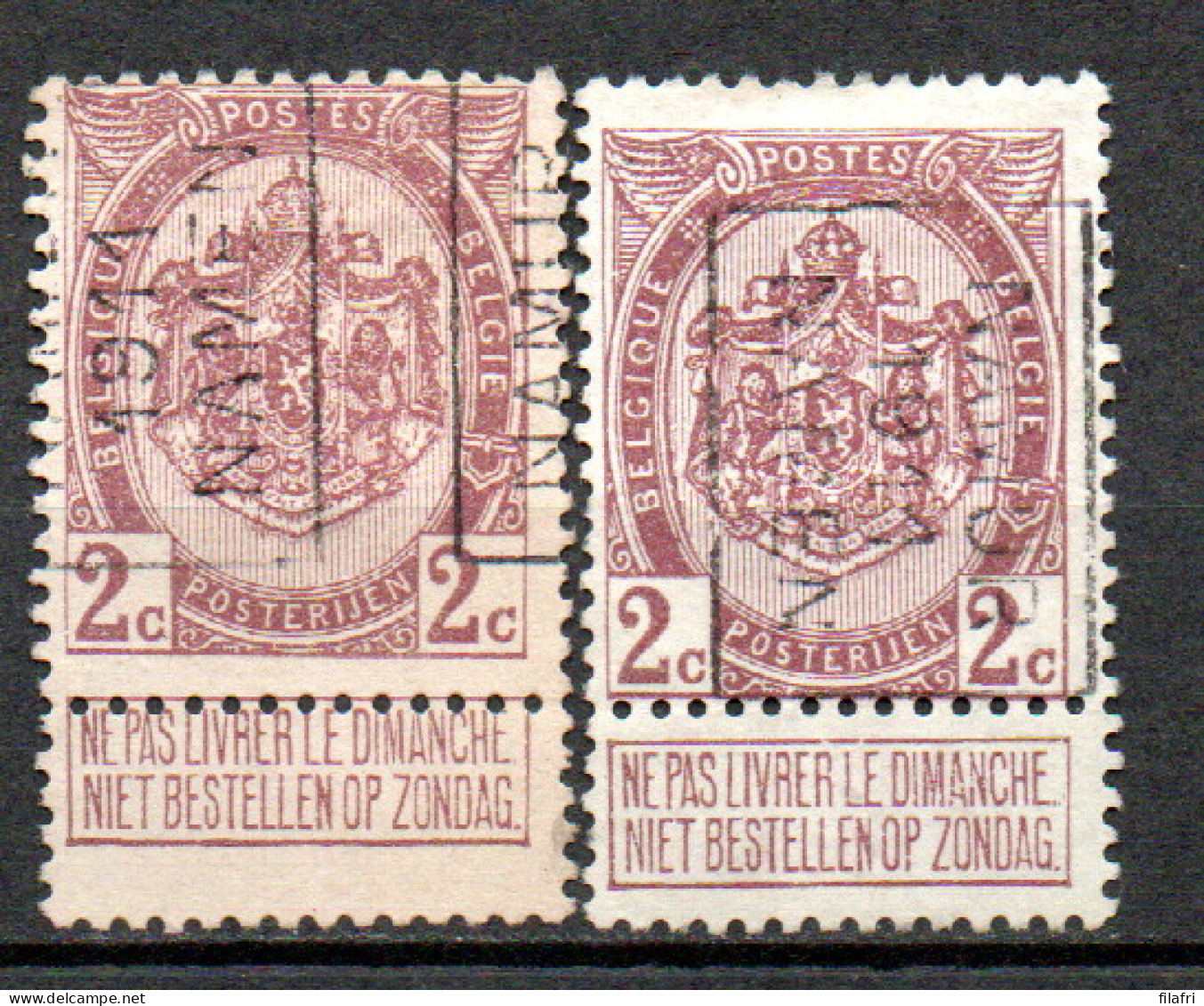 1720 Voorafstempeling Op Nr 82 - NAMUR 1911 NAMEN - Positie A & B - Rollenmarken 1910-19