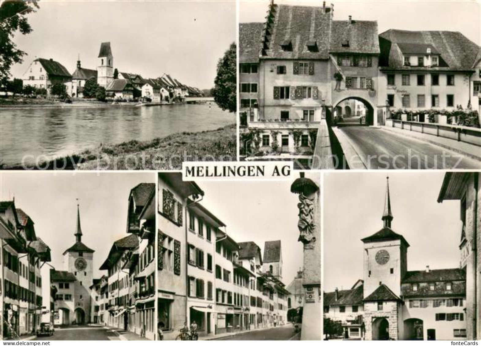 13708584 Mellingen AG Uferpartie An Der Reuss Motive Innenstadt Torbogen Melling - Autres & Non Classés