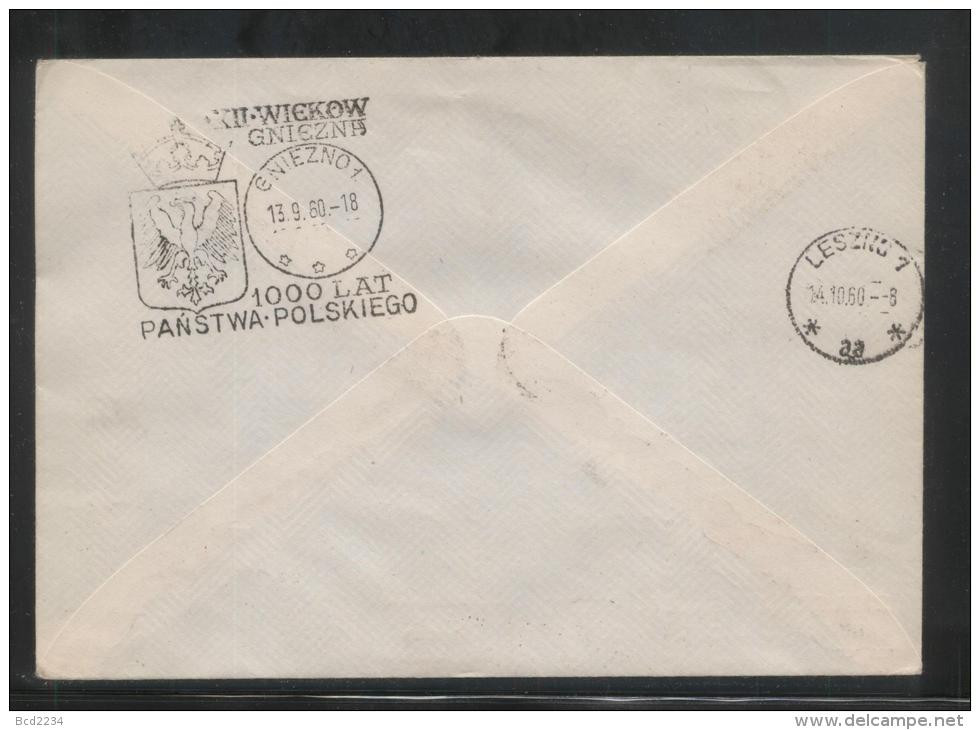 POLAND 1960 10TH GLIDER FLIGHT FLOWN COVER T1 100 YRS POLISH STAMP LESNO 1(k) GNIEZNO(aa) CDS BROWN OLYMPICS CINDERELLA - Sommer 1960: Rom