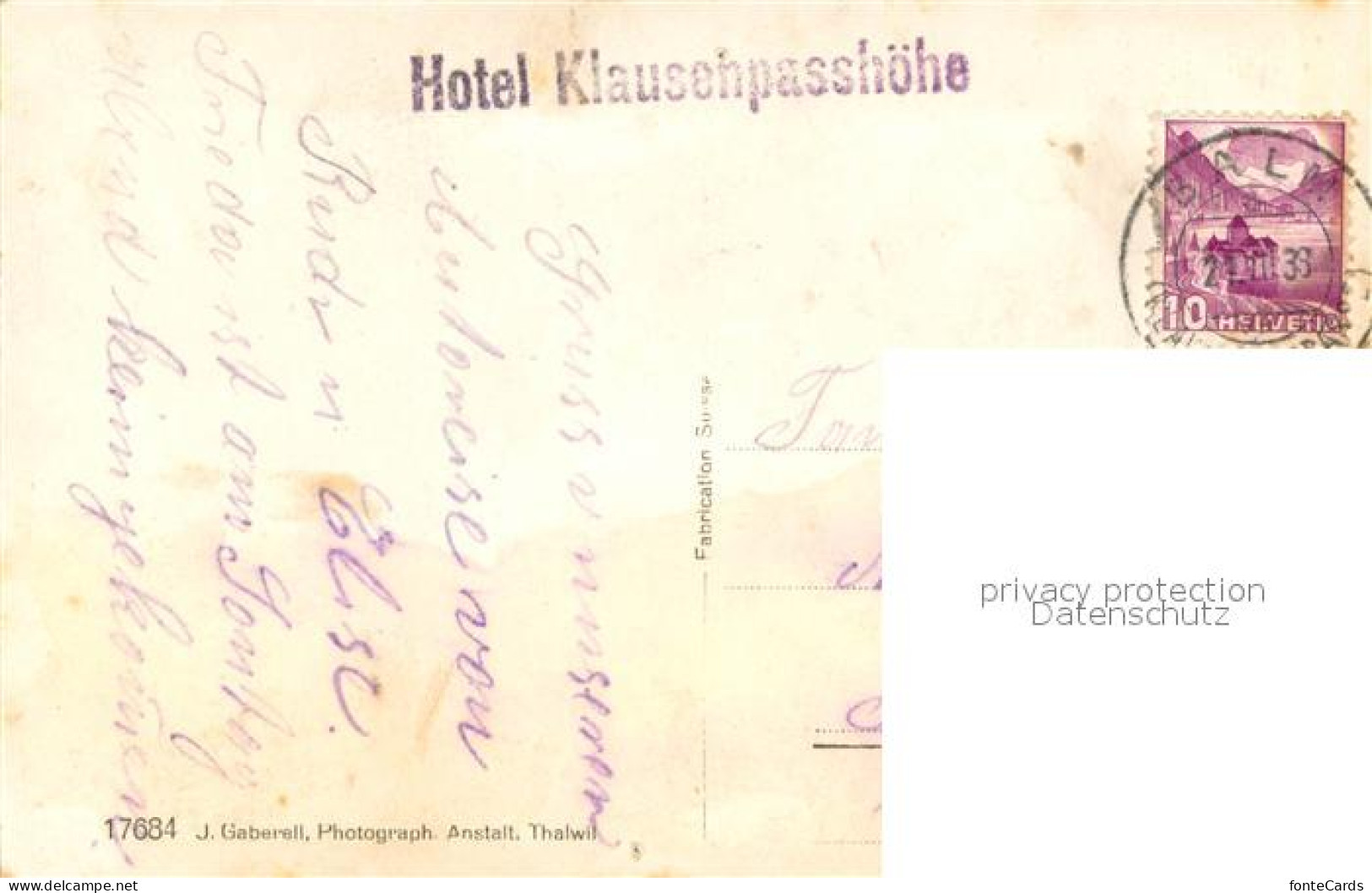 13707051 Unterschaechen Hotel Klausenpasshoehe Gegen Schaechental Nebelmeer Alpe - Andere & Zonder Classificatie