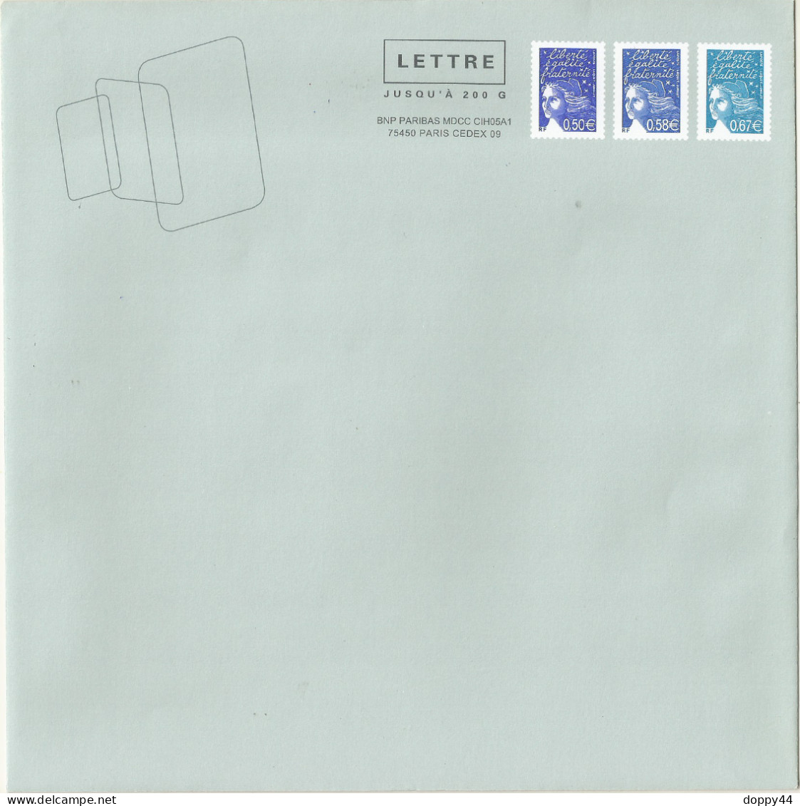 ENTIER POSTAL ENVELOPPE TIMBREE SUR COMMANDE BNP PARIBAS NEUVE  RARE FORTE COTE - Prêts-à-poster:Stamped On Demand & Semi-official Overprinting (1995-...)