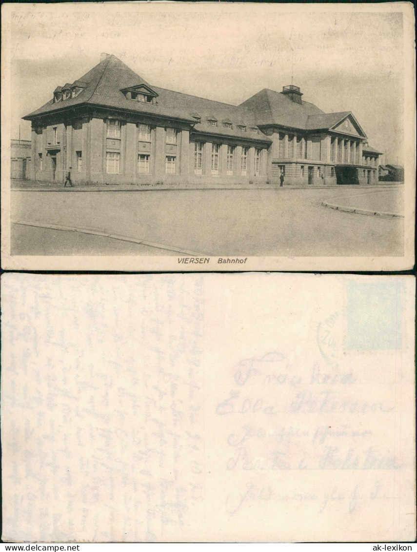 Ansichtskarte Viersen Strassen Partie Am Bahnhof 1920 - Viersen