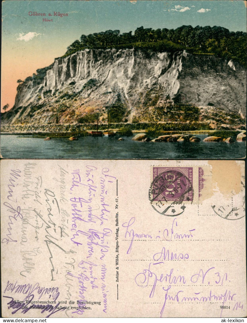 Ansichtskarte Göhren (Rügen) Panorama-Ansicht, Felsen, Höwt 1925 - Goehren