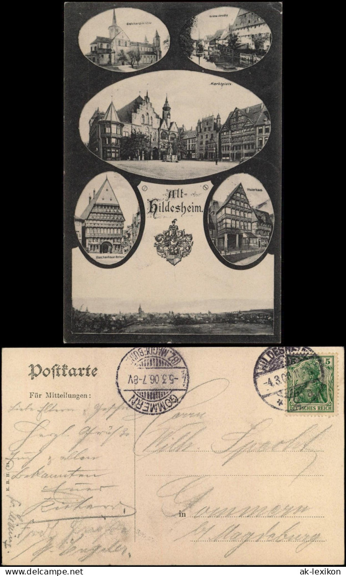 Ansichtskarte Hildesheim MB Stadt, Markt, Gross-Venedig 1906 - Hildesheim