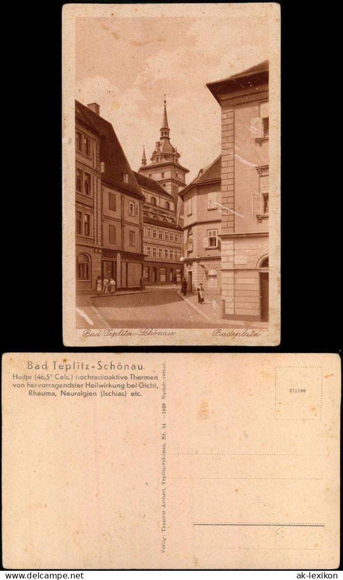 Postcard Teplitz-Schönau Teplice Badeplatz 1928 - Tchéquie