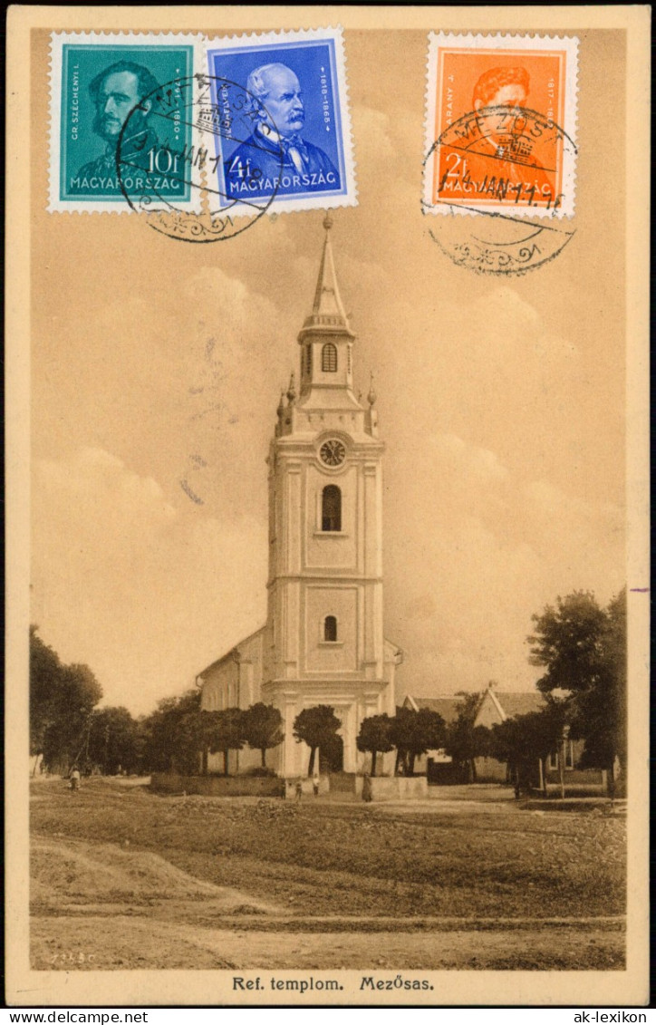 Postcard Mezősas Sass Ref. Templom. 1918 - Hongarije