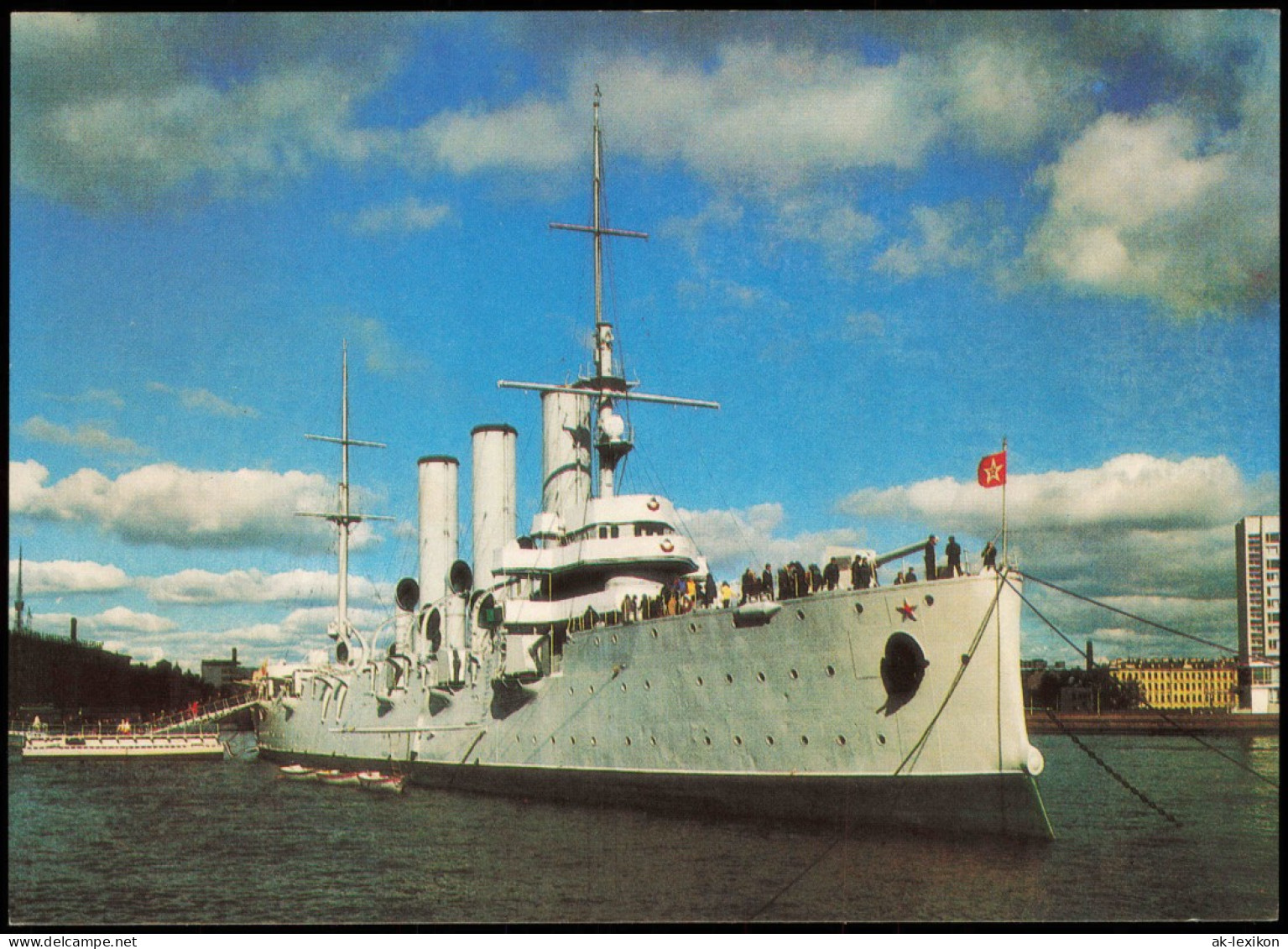 Ansichtskarte  The Cruiser Aurora Крейсер «Аврора» 1985 - Guerre