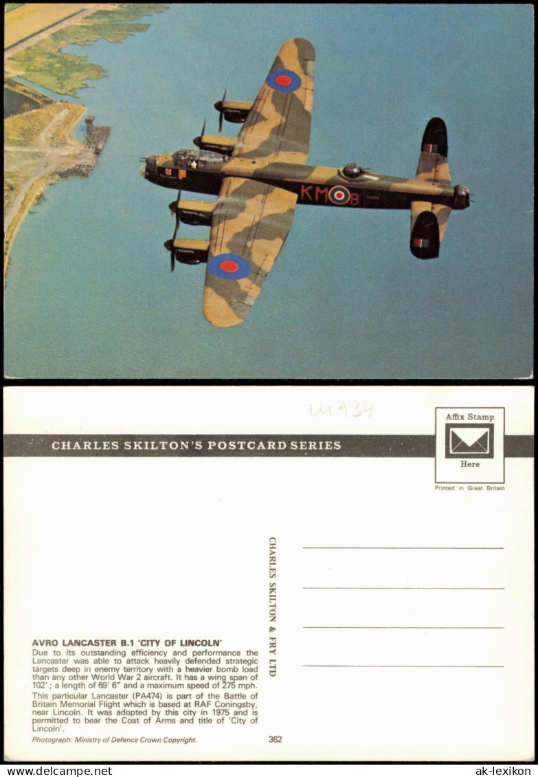 AVRO LANCASTER B.1 'CITY OF LINCOLN' Flugzeug Airplane Avion Militär 1992 - 1946-....: Modern Tijdperk