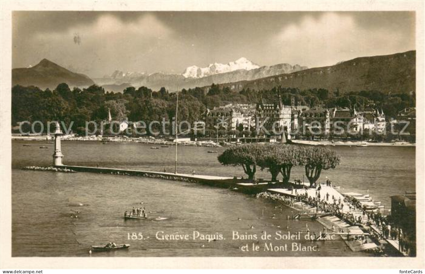 13703783 Bains Des Paquis Bains De Soleil Du Lac Leman Et Le Mont Blanc - Altri & Non Classificati