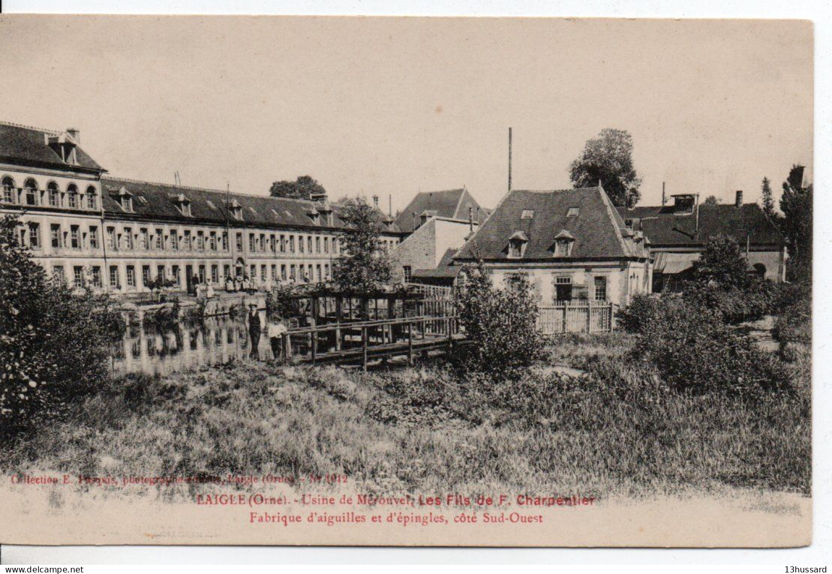 Carte Postale Ancienne L'Aigle - Usine De Merouvel. Fabrique D'Aiguilles Et D'Epingles, Côté Sud Ouest - Industrie - L'Aigle