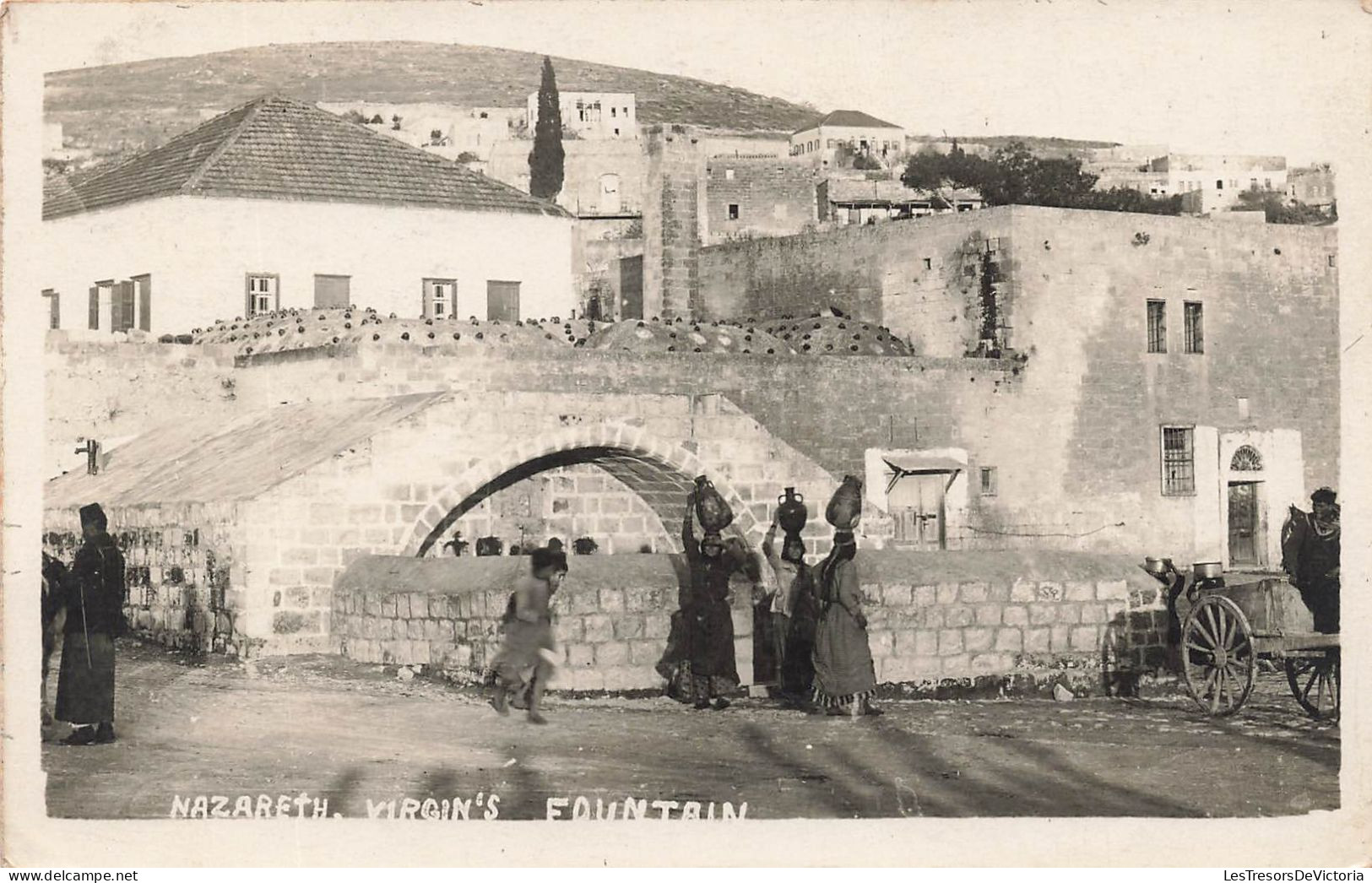 ISRAEL  - Nazareth - The Virgin's Fountain - Animé - Vue Générale - Carte Postale Ancienne - Israel