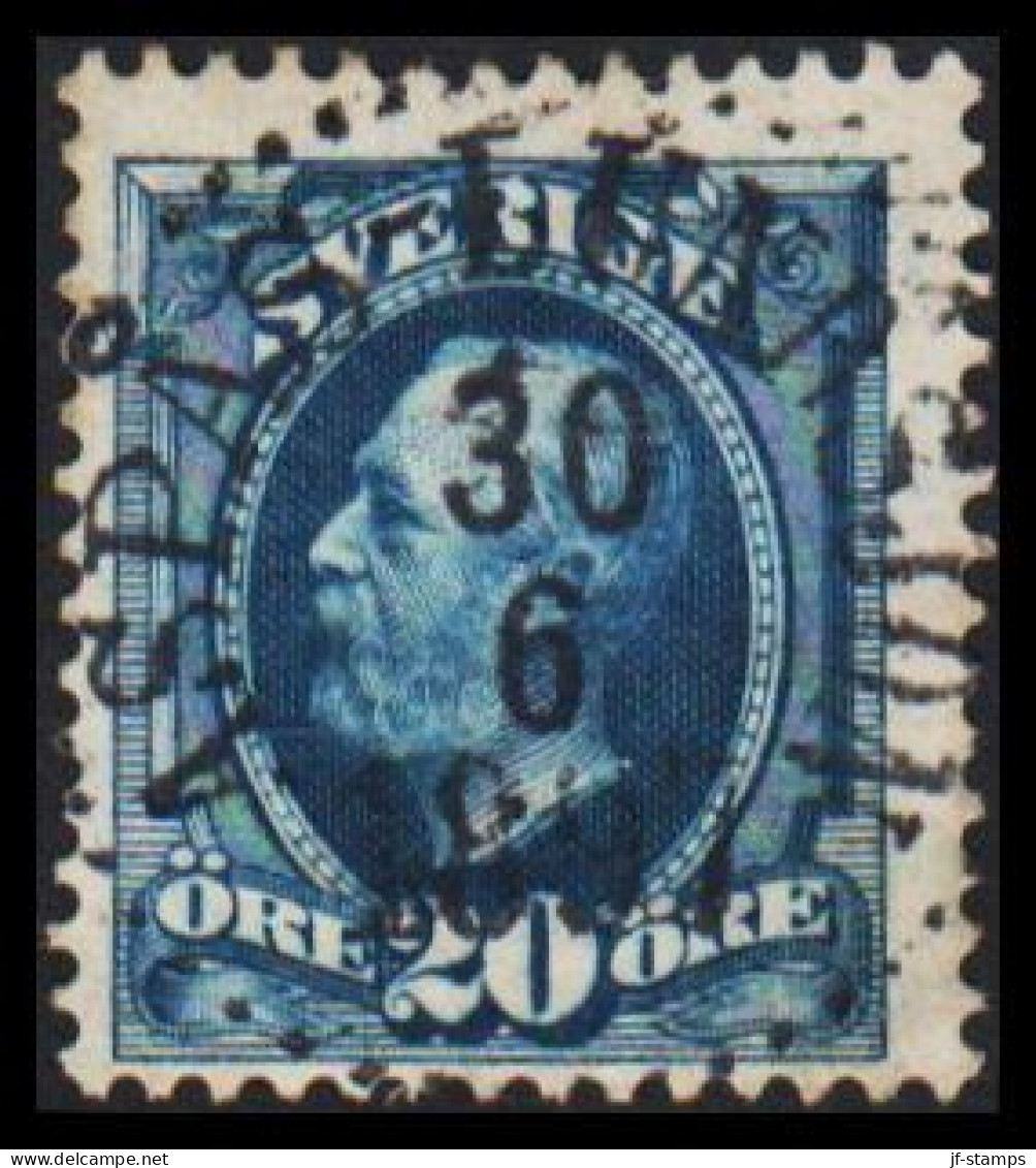  1891-1904. Oscar II. 20 öre With Beautiful Cancel ASPÅS LUNDSJÖN 30 6 1897. Very Unusual Canc... (Michel 45) - JF545248 - Used Stamps